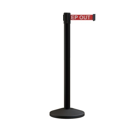 MONTOUR LINE Stanchion Belt Barrier Black Post 13ft. RDang..Belt M630-BK-DANGERW-130